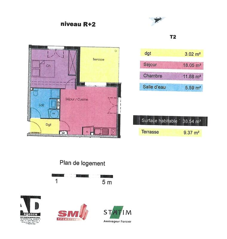 Appartement - 39 m² - 2 pièces