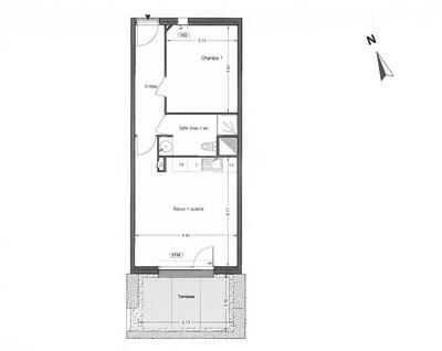 Appartement - 45 m² - 2 pièces