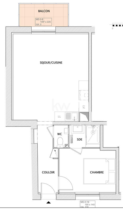 Appartement - 48 m² - 2 pièces