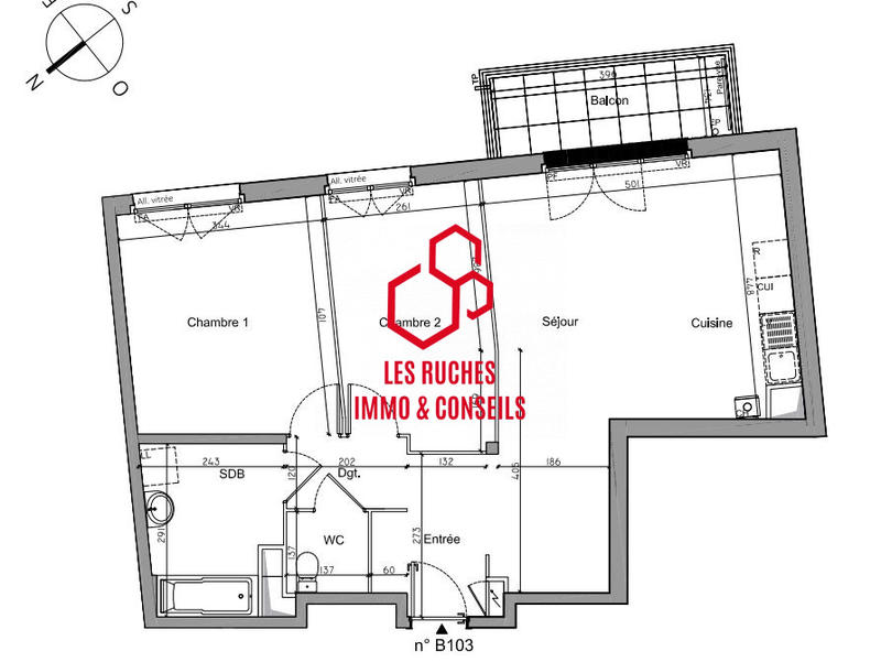 Appartement - 66 m² - 3 pièces