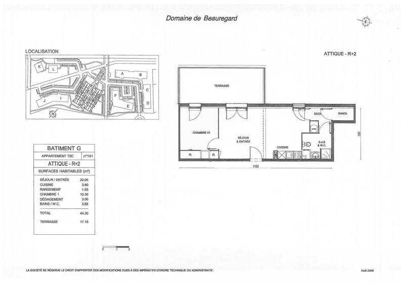 Appartement - 45 m² - 2 pièces