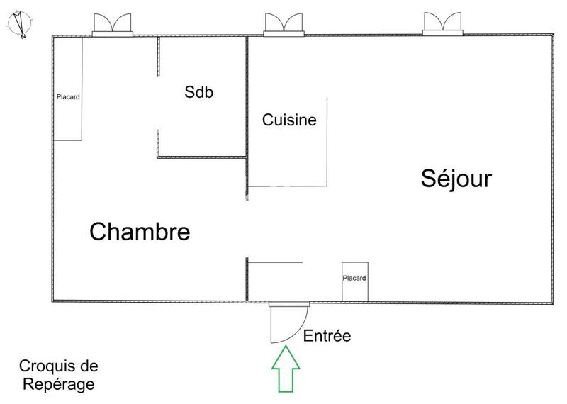 Appartement ancien - 35 m² - 2 pièces