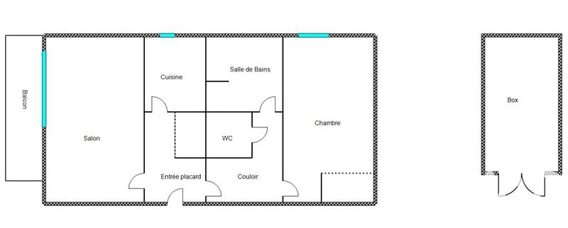 Appartement - 45 m² - 2 pièces