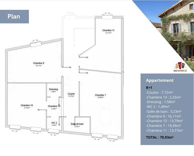 Appartement - 80 m² - 5 pièces