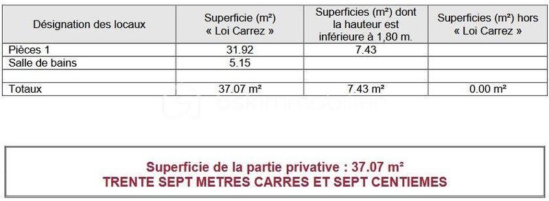 Studio - 37 m² - 1 pièce