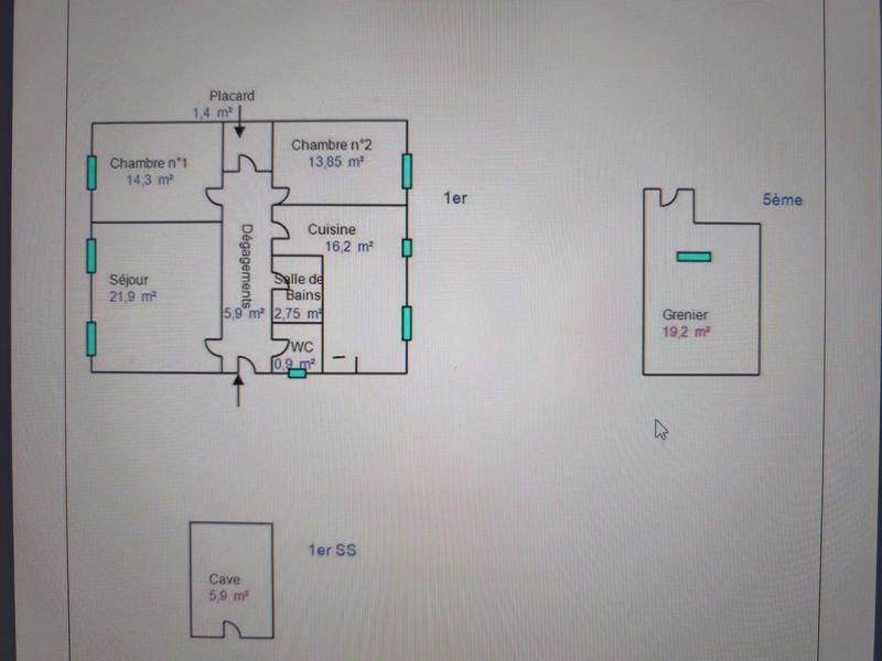 Appartement - 77 m² - 4 pièces