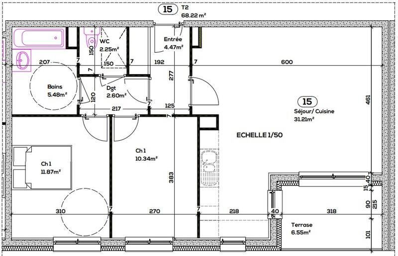 Appartement - 68 m² - 3 pièces