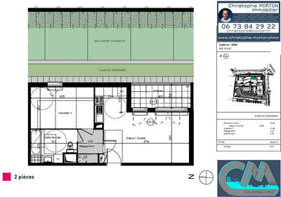 Appartement - 45 m² - 2 pièces