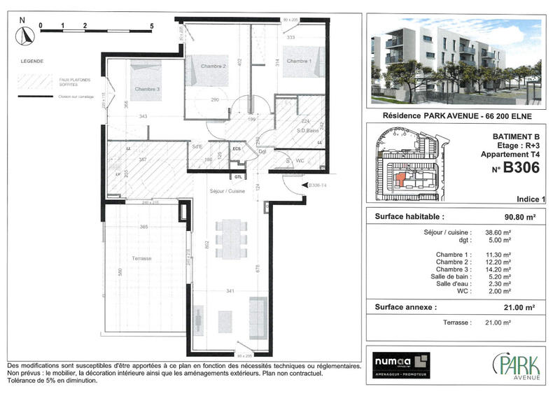 Appartement - 90 m² - 4 pièces