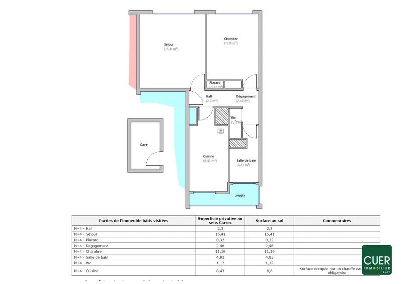Appartement - 46 m² - 2 pièces
