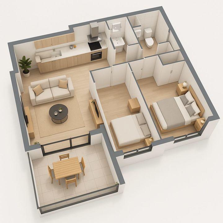 Appartement - 55 m² - 3 pièces