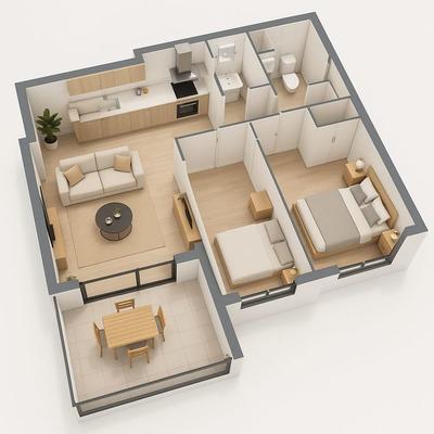 Appartement - 55 m² - 3 pièces