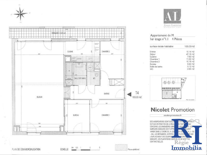 Appartement - 102 m² - 5 pièces