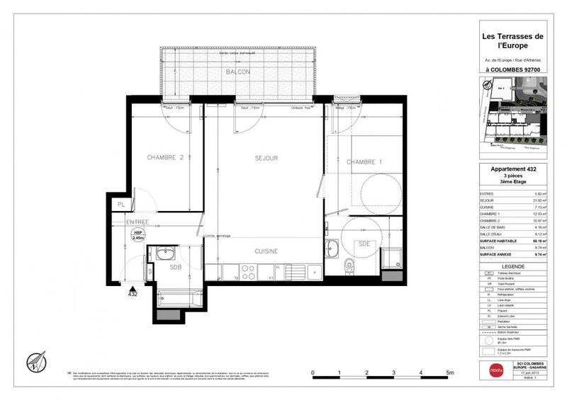 Appartement - 68 m² - 3 pièces