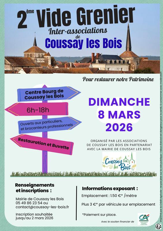 2ème vide grenier inter-associations de coussay les bois