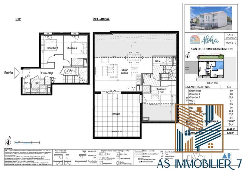 Appartement - 77 m² - 4 pièces