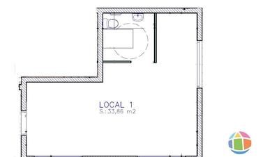 Local commercial - 34 m² - 1 pièce