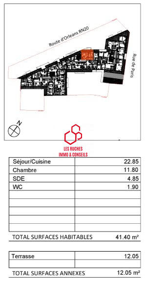 Appartement - 42 m² - 2 pièces