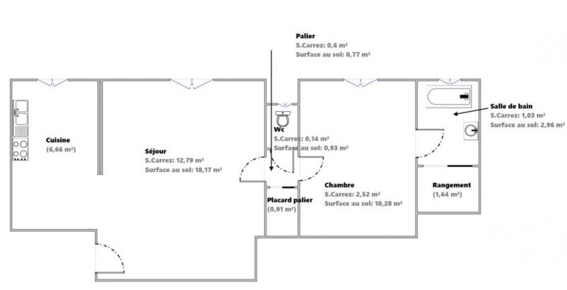 Appartement - 42 m² - 2 pièces