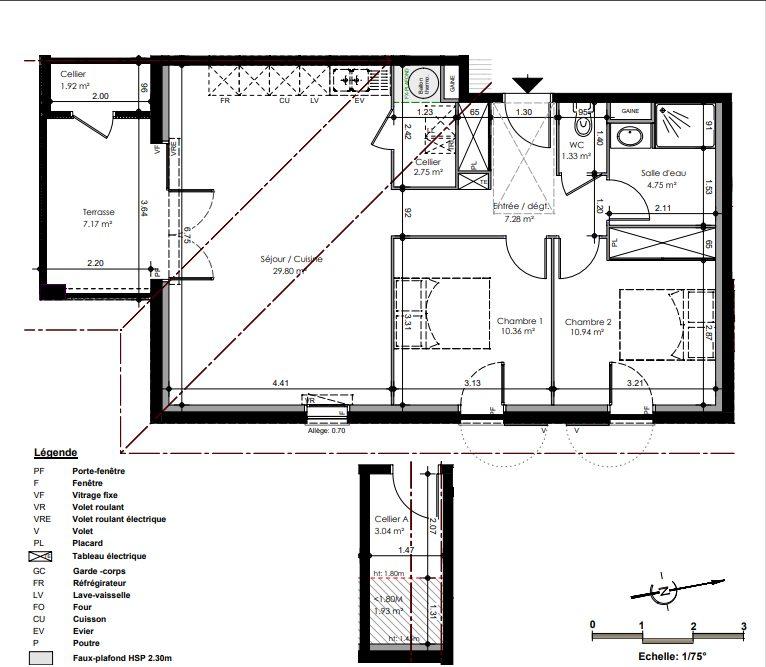 Appartement - 67 m² - 3 pièces