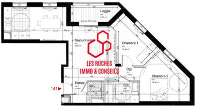 Appartement - 68 m² - 3 pièces