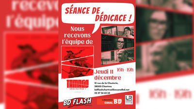 Séance de dédicace de l'équipe de Tamago Apocalypse