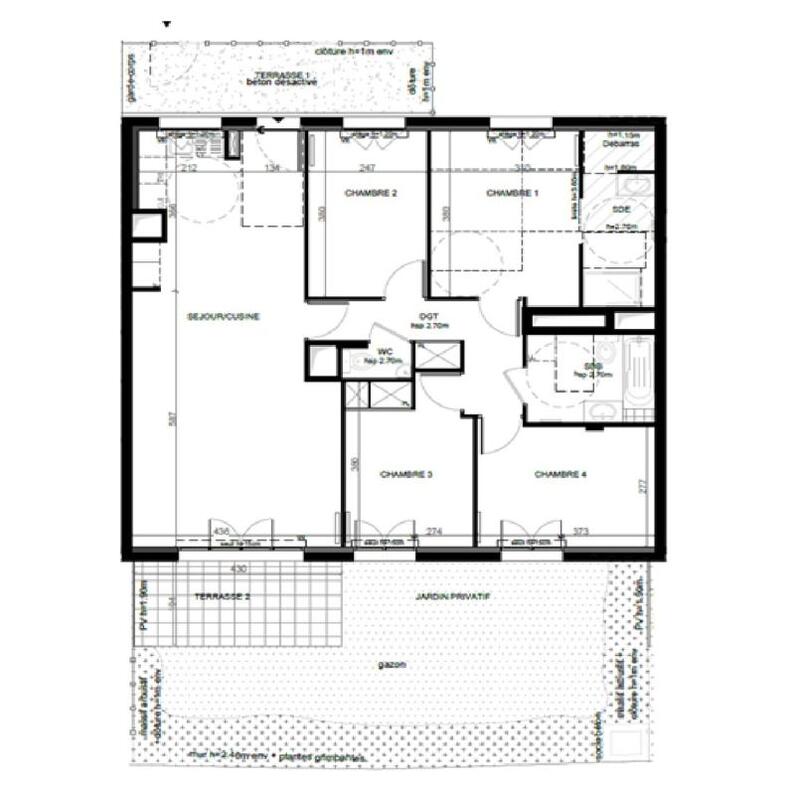 Appartement - 120 m² - 5 pièces