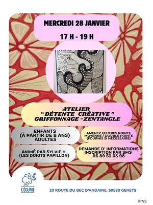 Atelier détente créative "griffonnage - zentangle"