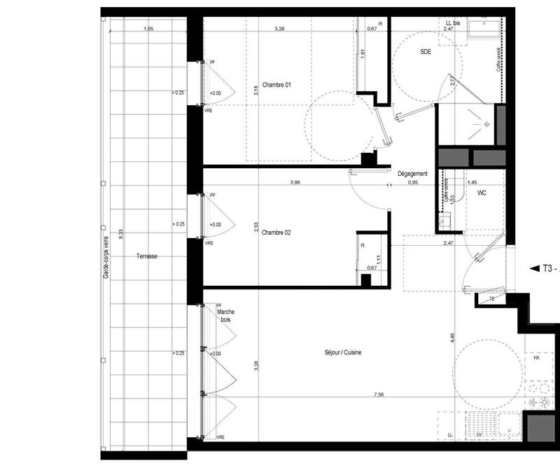 Appartement - 59 m² - 3 pièces