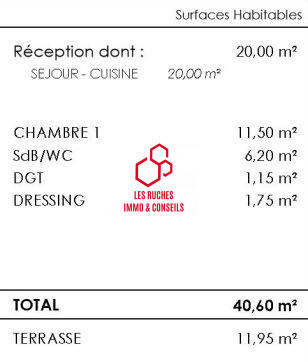 Appartement - 41 m² - 2 pièces