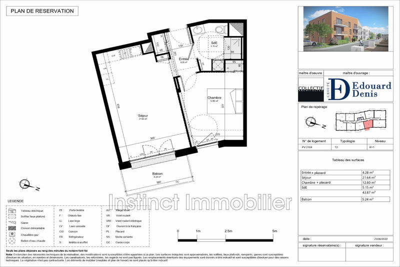 Appartement - 44 m² - 2 pièces