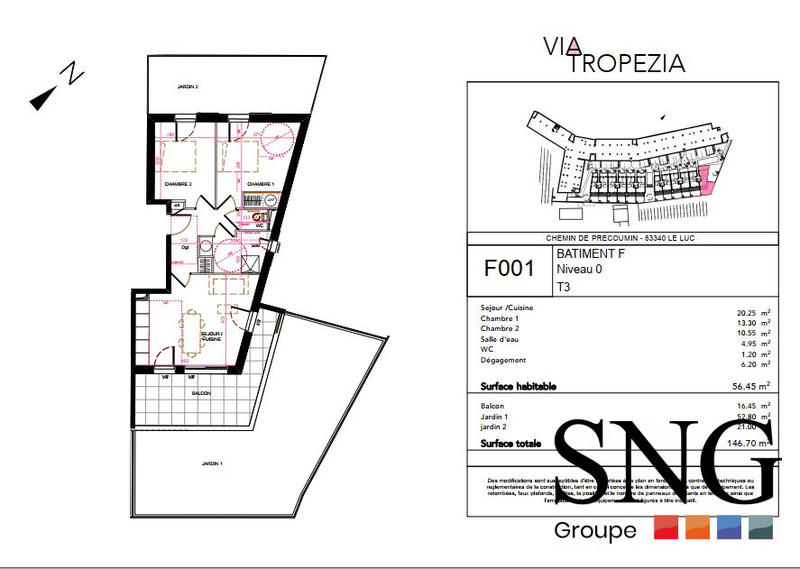 Appartement - 56 m² - 3 pièces