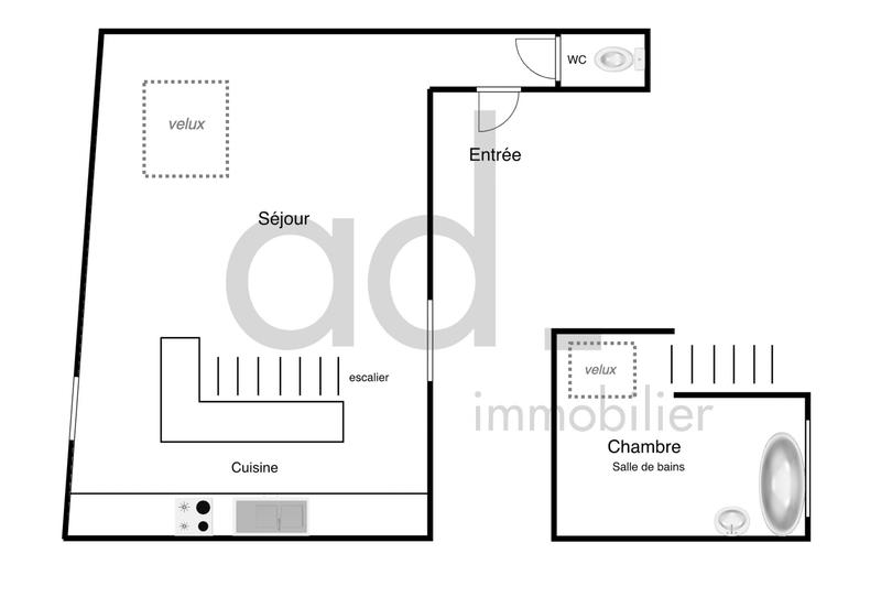 Duplex - 45 m² - 2 pièces