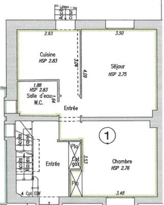 Appartement - 40 m² - 2 pièces