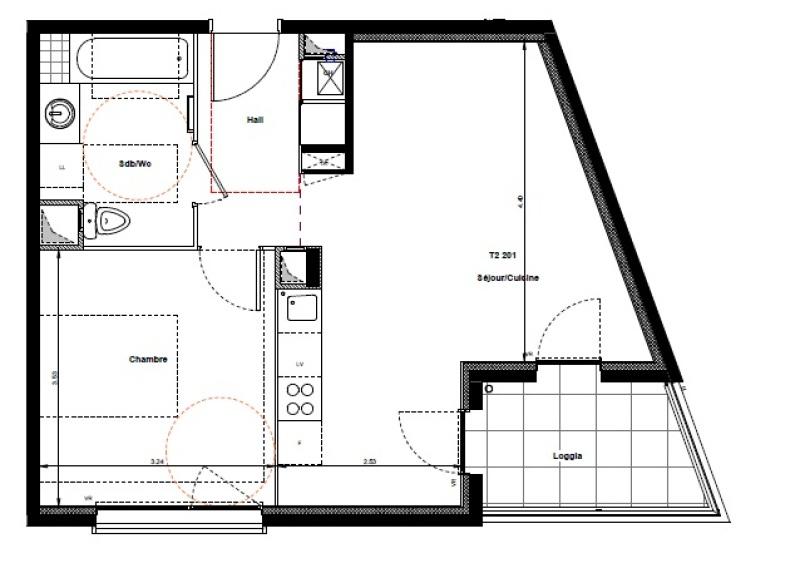 Appartement - 44 m² - 2 pièces