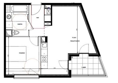 Appartement - 44 m² - 2 pièces