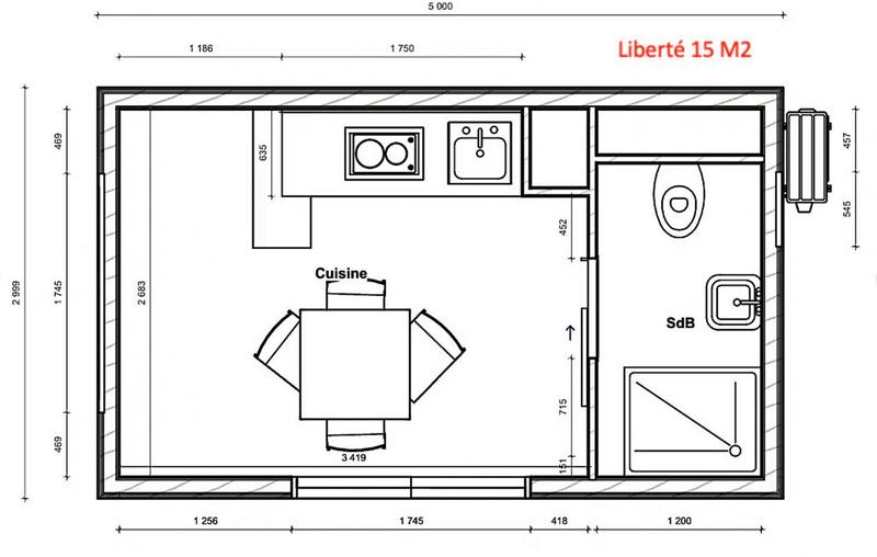 Maison - 15 m² - 1 pièce