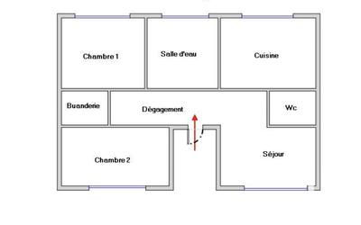 Appartement - 57 m² - 3 pièces
