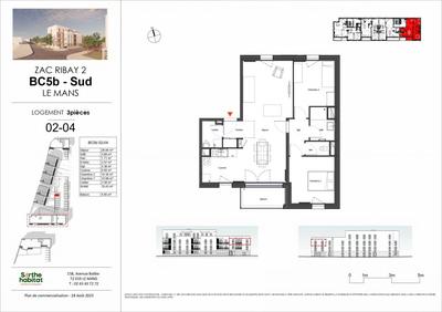 Appartement - 70 m² - 3 pièces