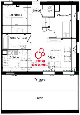 Appartement - 66 m² - 3 pièces