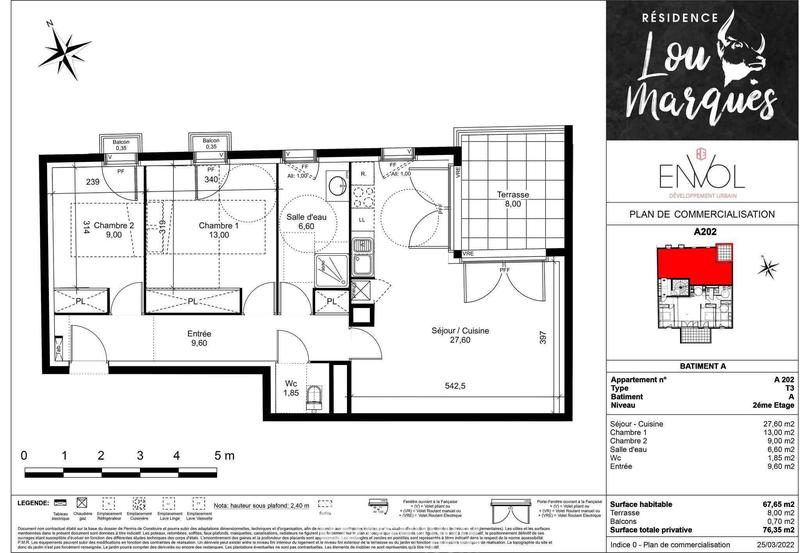 Appartement - 68 m² - 3 pièces