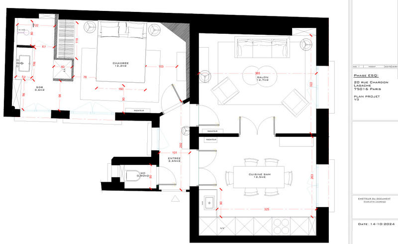 Appartement - 45 m² - 3 pièces