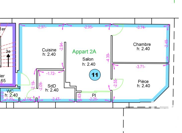 Appartement - 49 m² - 3 pièces