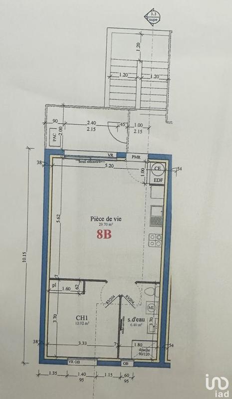 Appartement - 48 m² - 2 pièces