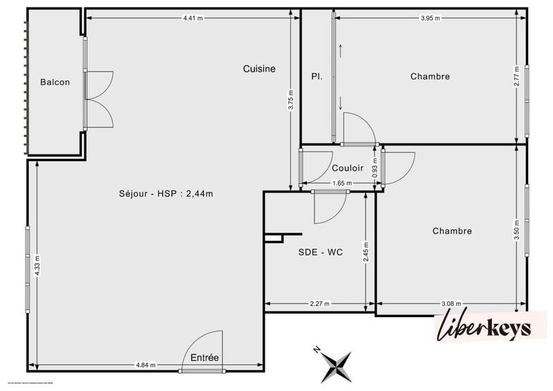 Appartement - 68 m² - 3 pièces