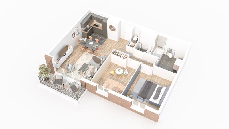 Appartement - 65 m² - 3 pièces