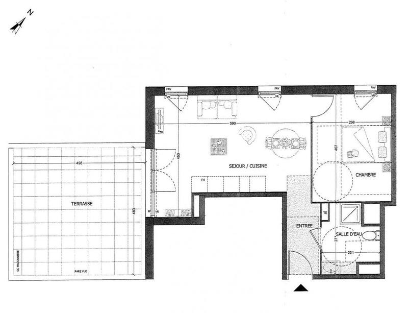 Appartement - 43 m² - 2 pièces