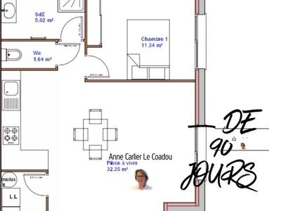 Maison - 55 m² - 2 pièces