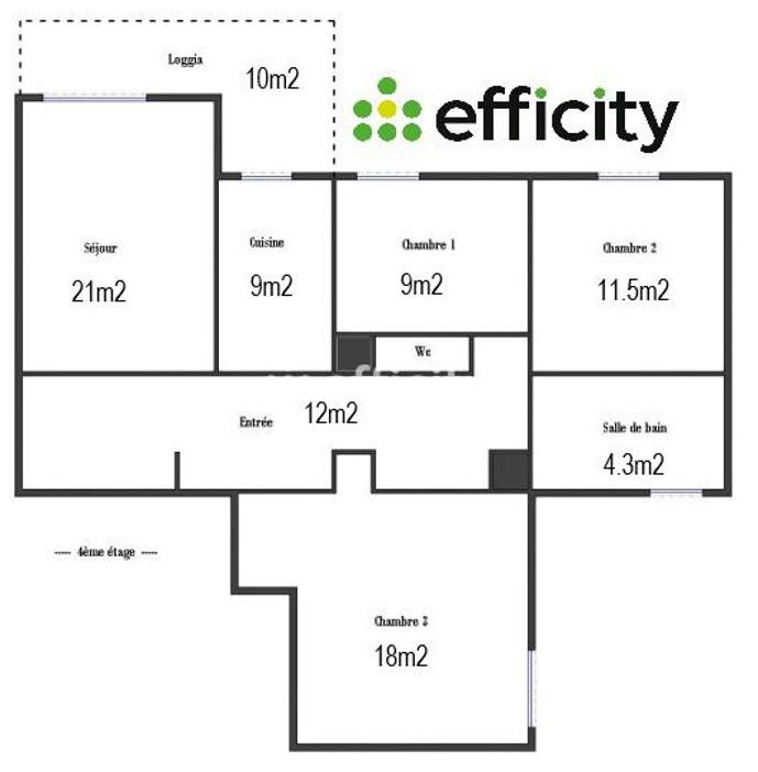 Appartement - 90 m² - 4 pièces