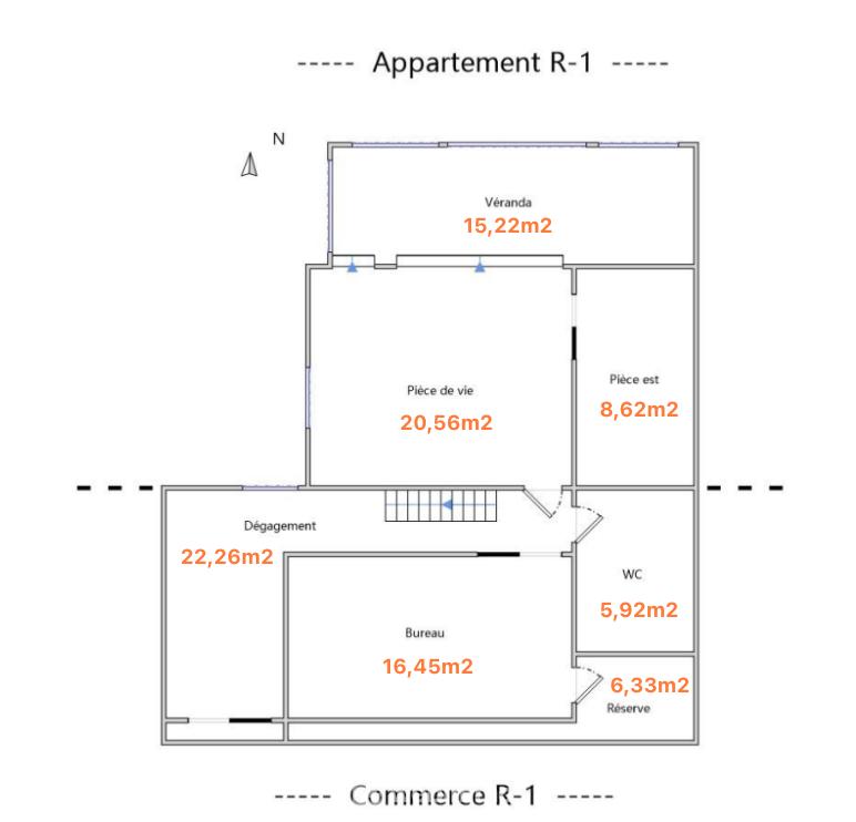 Appartement - 166 m² - 2 pièces